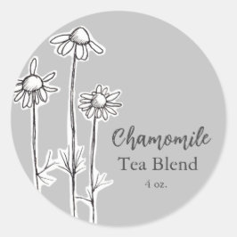 Adesivo Camomile Tea Blend Herb Flowers Cinza