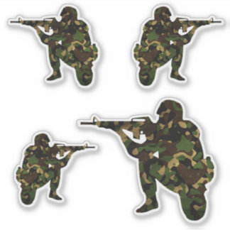 Adesivo Camouflaged Soldier Pack