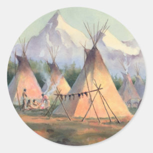Adesivo CAMP INDIANO TIPI por SHARON SHARPE