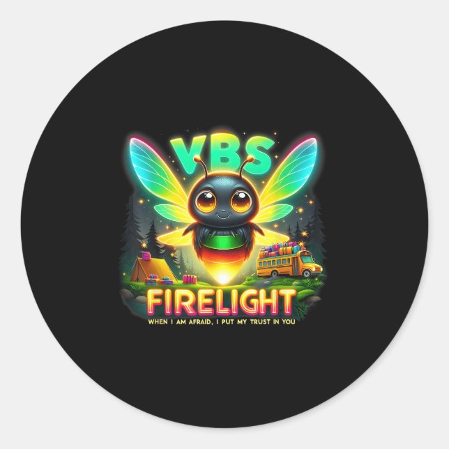 Adesivo Camp Vacation Bíblia School Firework 2025 Vbs Camp (Frente)
