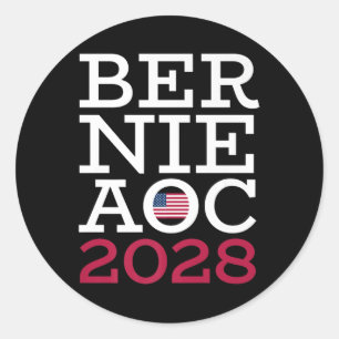 Adesivo Campanha Bernie Aoc 2028 - Luta contra o Patriota