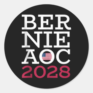 Adesivo Campanha Bernie Aoc 2028 - Luta contra o Patriota