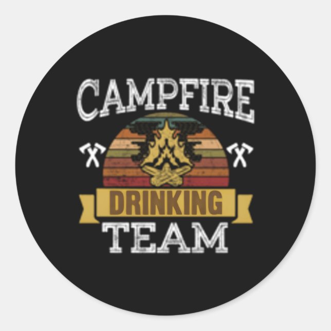 Adesivo Campanha da Equipe de Bebendo de Campfire (Frente)