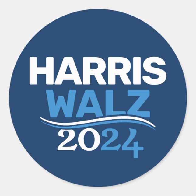 Adesivo Campanha de Kamala Harris Tim Walz 2024 (Frente)