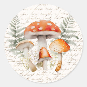 Adesivo Campanha de Mushroom Vintage, Floresta Whimsita