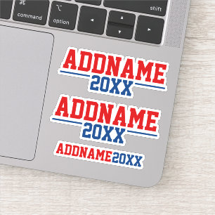 Adesivo Campanha Personalizada - Azul Vermelho Clássico c