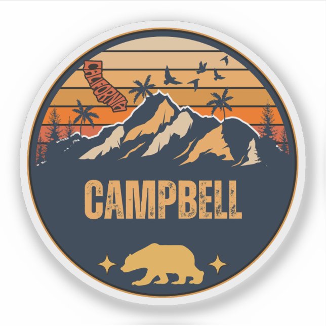 Adesivo Campbell, Califórnia (Frente)