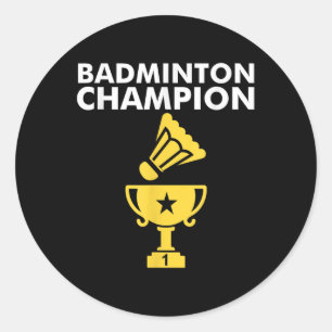 Adesivo Campeão de Badminton Birdie
