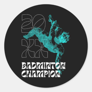 Adesivo Campeão de Badminton Raquete Torneio de Peteca Ven