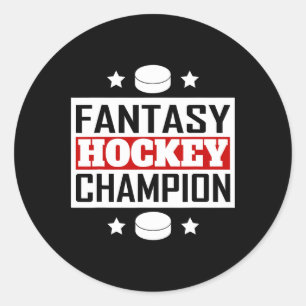 Adesivo Campeão de Hóquei Fantasia Estilo Retro