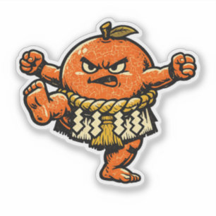 Adesivo Campeão Sumo Laranja — Vintage Retro Yokozuna 