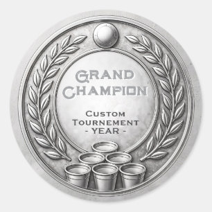 Adesivo Campeonato de Beer Pong Medalha de Prata
