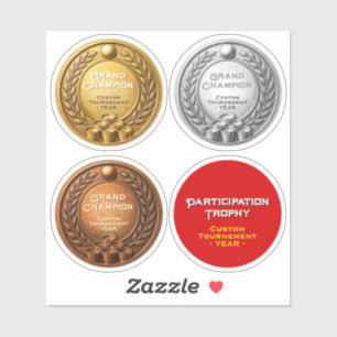 Adesivo Campeonato do Torneio de Beer Pong com 4 Medalhas