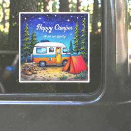 Adesivo Camper Camping Blue Green Watercolor
