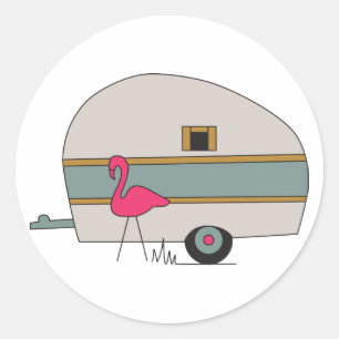 Adesivo Camper Com Flamingo
