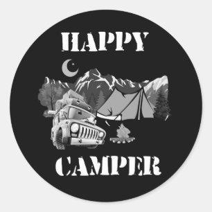 Adesivo Camper Feliz Acampamento Engraçado