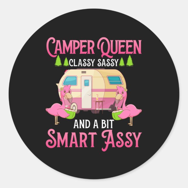 Adesivo Camper Queen Classy Sassy Smart Engraçadas Meninas (Frente)