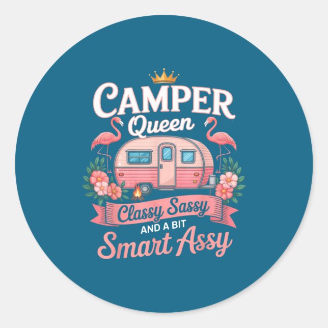 Adesivo Camper Queen Cly Sy Smart Y Camng Rv Women  (Frente)