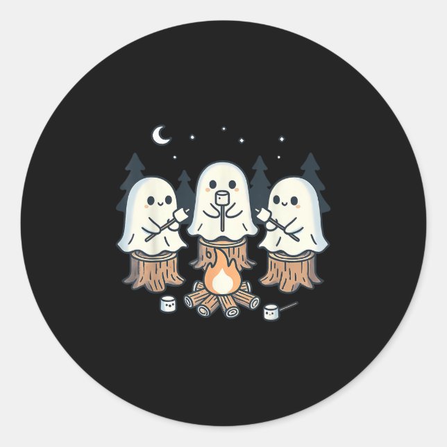 Adesivo Campfire Ghost Spooky Marshmallow Halloween Bonfir (Frente)