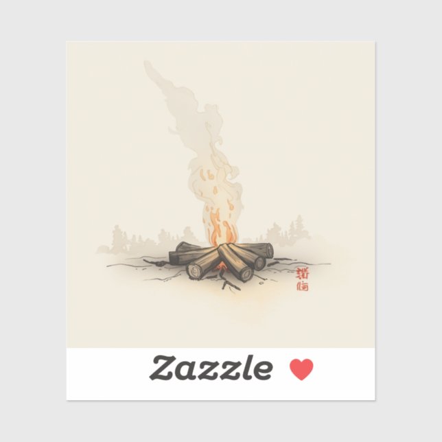 Adesivo campfire-inspired painting images (Folha)