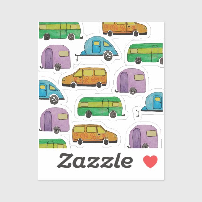 Adesivo Camping caravans (Folha)