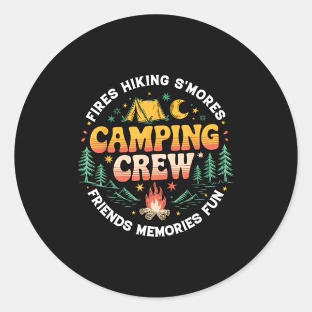 Adesivo Camping Crew Family Matching Group Friends Men Wom (Frente)