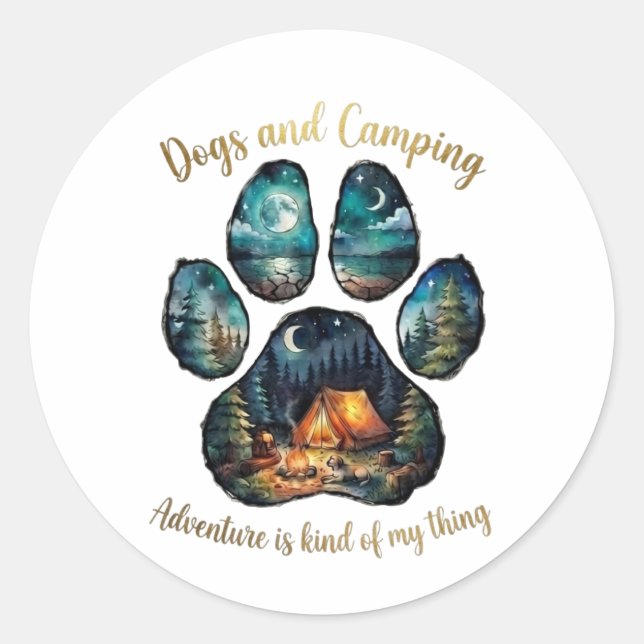 Adesivo Camping de Cachorro Pegada de Pata para Amantes de (Frente)