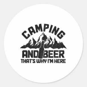 Adesivo Camping e Cerveja É Por Isso Que Estou Aqui Camper