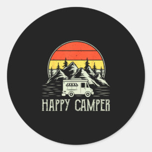 Adesivo Camping feliz menino pequeno engraçado van camping