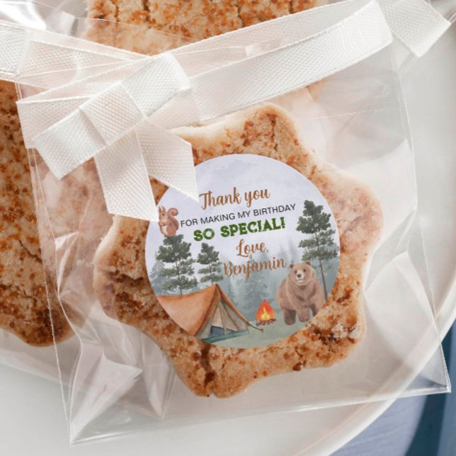 Adesivo Camping Woodland Labels Aniversário Chá de fraldas (Criador carregado)