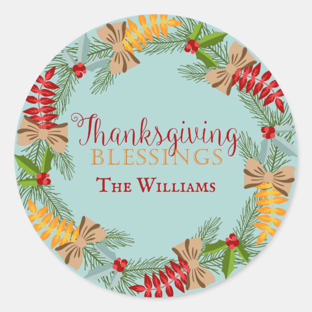 Adesivo Campo Azul de Ação de Graças (Frente)