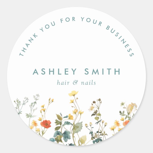 Adesivo Campo de flor selvagem legante (Frente)