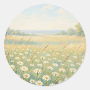 Adesivo Campo de Flores Silvestres Margaridas Brancas Enso