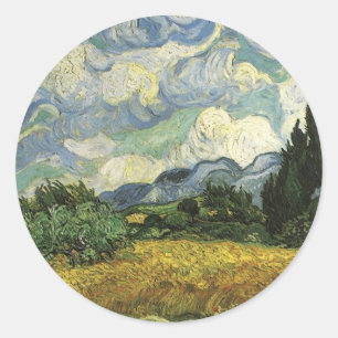 Adesivo Campo de trigo com ciprestes, Vincent Van Gogh