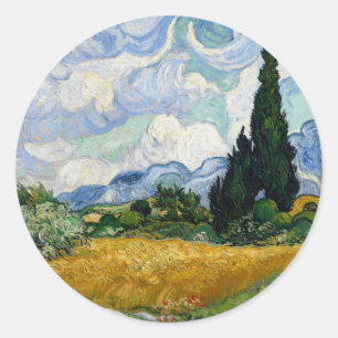 Adesivo Campo de trigo de Vincent van Gogh com ciprestes