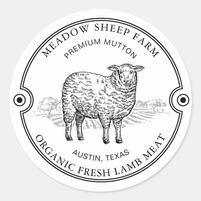 Adesivo Campo Fazenda do logotipo Rustic Sheb Black (Frente)