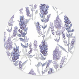 Adesivo Campos de Lavanda   Padrão de Flor de Aquarela Rox