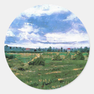 Adesivo Campos de trigo com pilhas, Vincent van Gogh