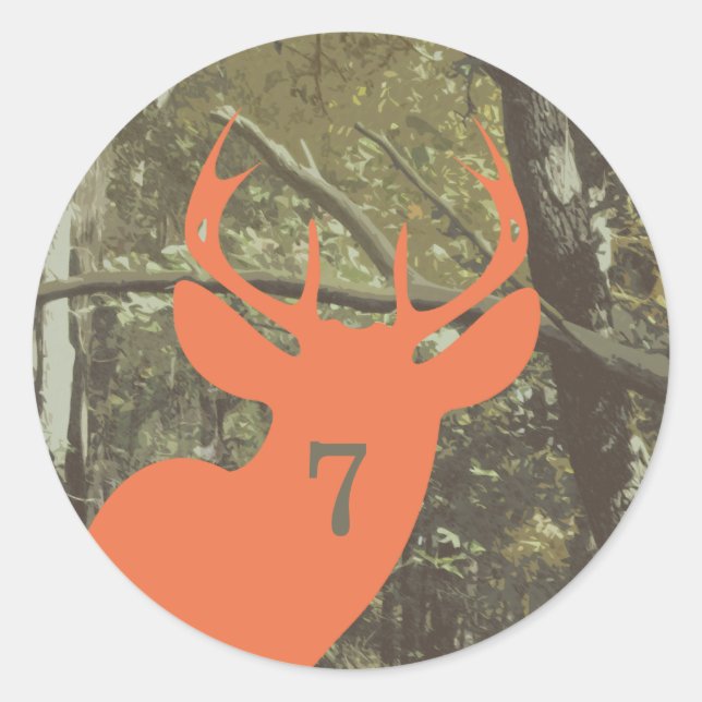 Adesivo Camuflagem + Aniversário de Veado Laranja (Frente)