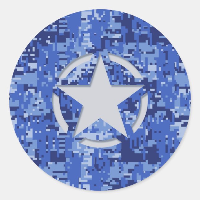 Adesivo Camuflagem Azul do Marinho Retroativo Estêncil Est (Frente)