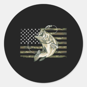 Adesivo Camuflagem de Pesca Nós Bandeira Americana B Peixe