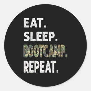 Adesivo Camuflagem Divertida Comer Dormir Bootcamp Repetir