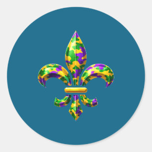 Adesivo Camuflagem flor de lis mardi gras louisiana nova o
