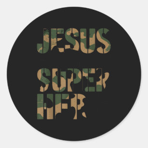 Adesivo Camuflagem Jesus é Meu Super-herói Meninos Camufla