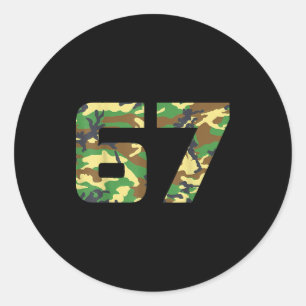 Adesivo Camuflagem Número 6 7 Roupa de Meme Engraçado Caça