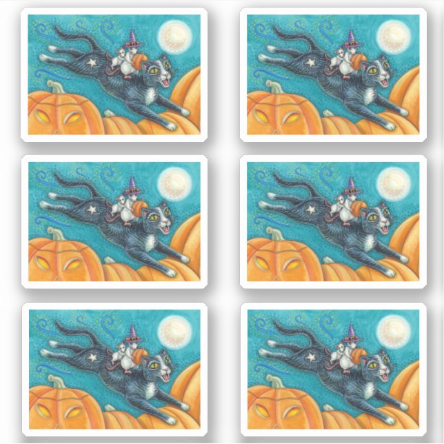 ADESIVO CAMUNDONO BRANCO E GATO NEGRO NA CAÇA DE SCAVENGER (Frente)