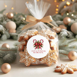 Adesivo Cana de Açúcar Decorada de Natal Feliz Natal