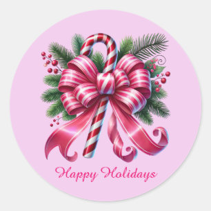 Adesivo Cana-doce festiva, de Natal, personalizável