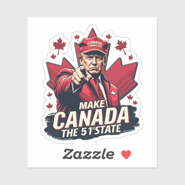 Adesivo Canadá, a 51 ruas State Trump Canadense (Folha)