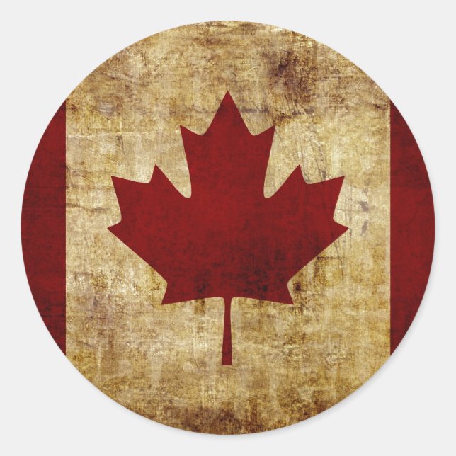 Adesivo Canadá / Bandeira desgastada (Frente)